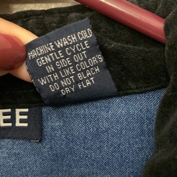 J Gee Long Sleeve Denim button down shirt with contrast collar cuffs embroidery - Picture 10 of 13